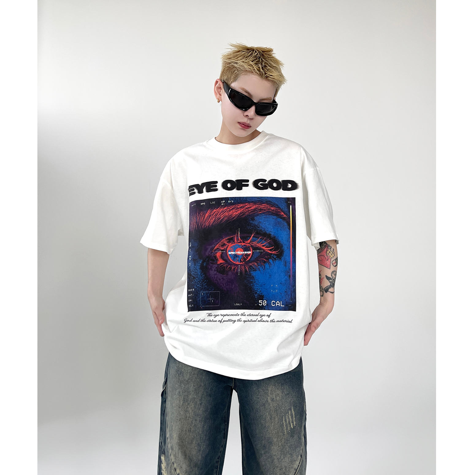 EYE OF GOD Vintage Wash Print T-Shirt EAT014