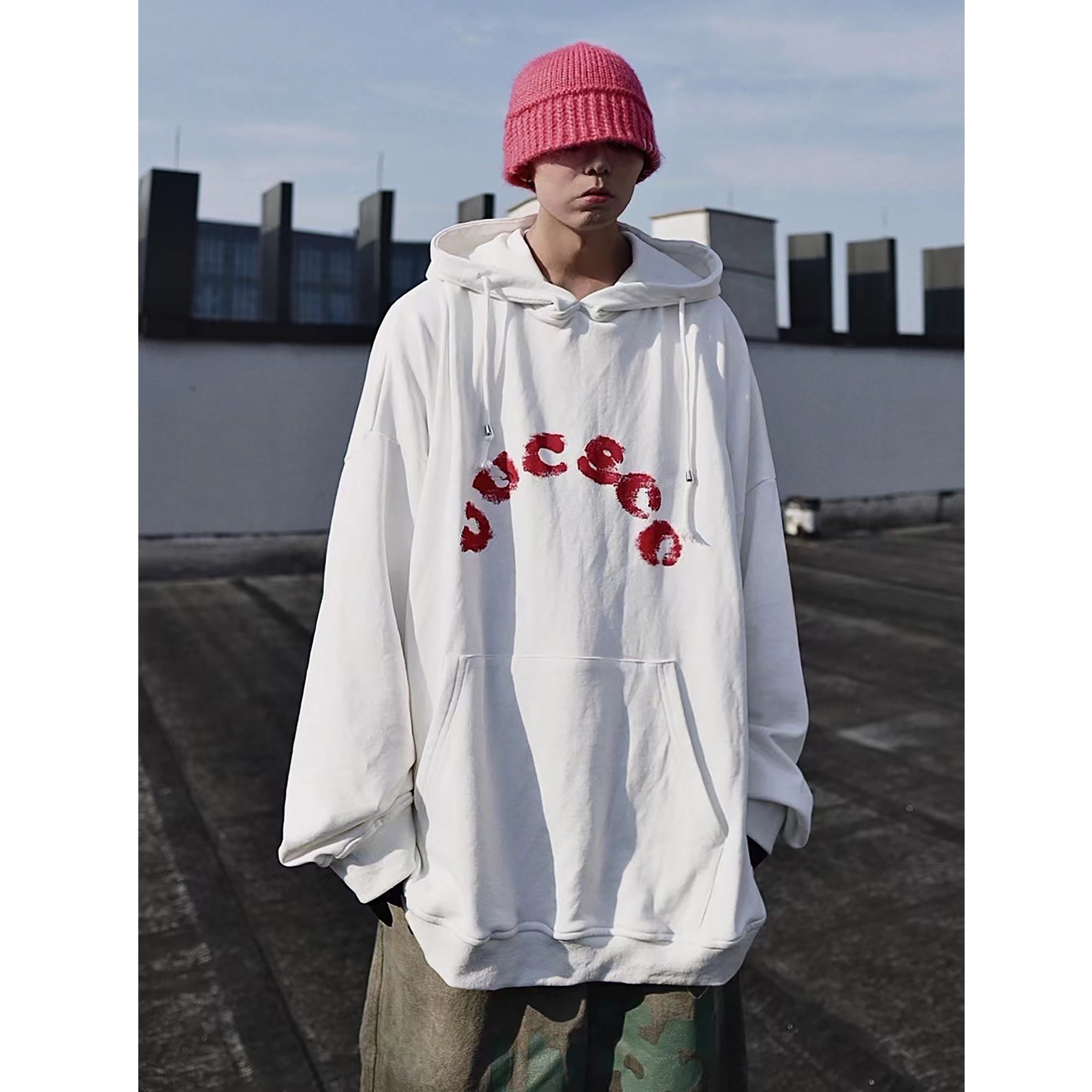 Oversize Street Back Patch Hoodie UU7010