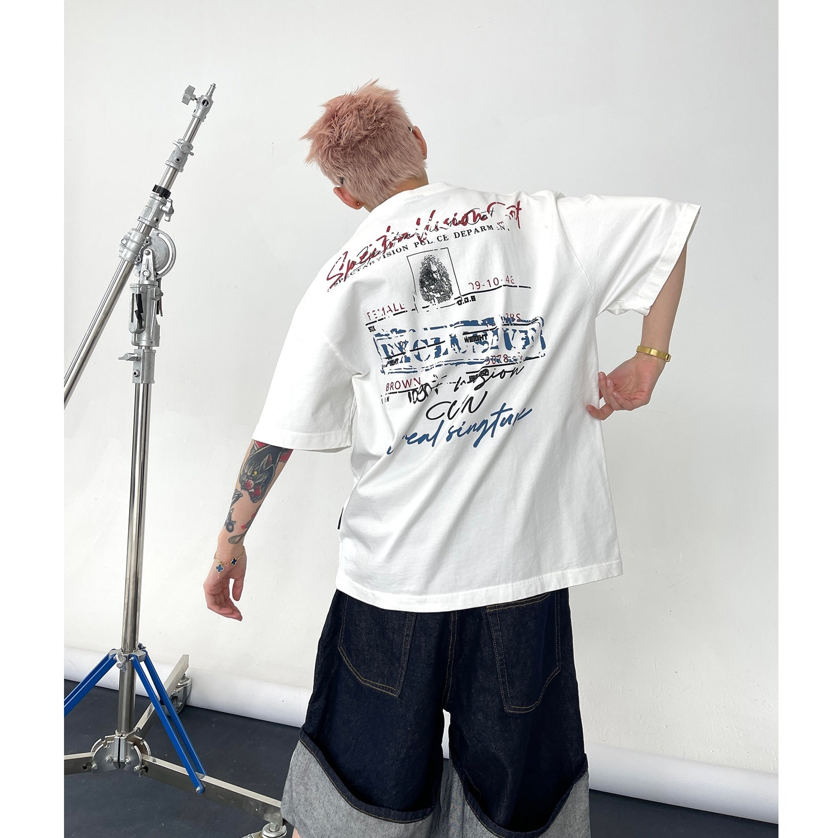 Vintage Stamp Print T-shirt EAT127