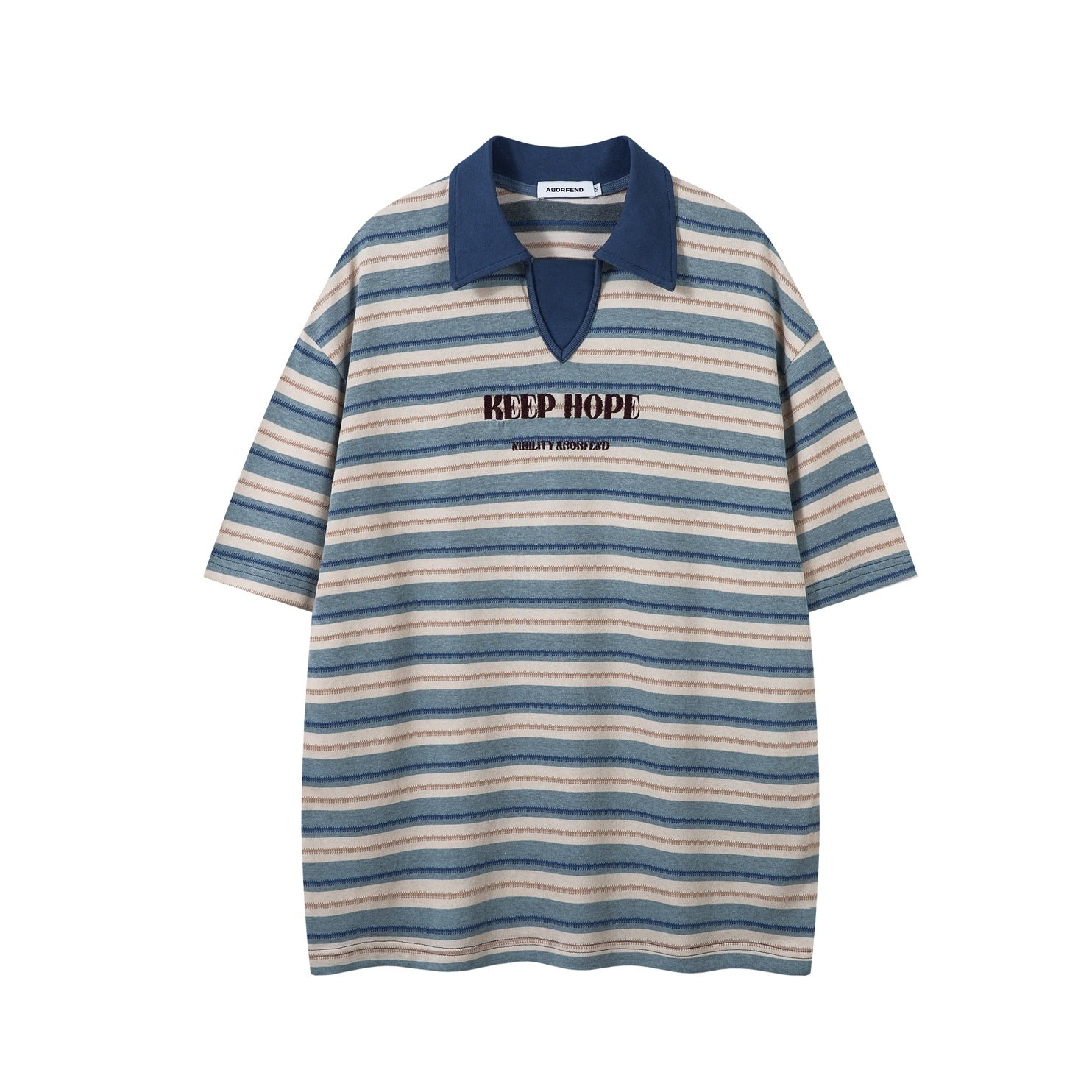 Embroidered Letter Border Polo Shirt EAT121