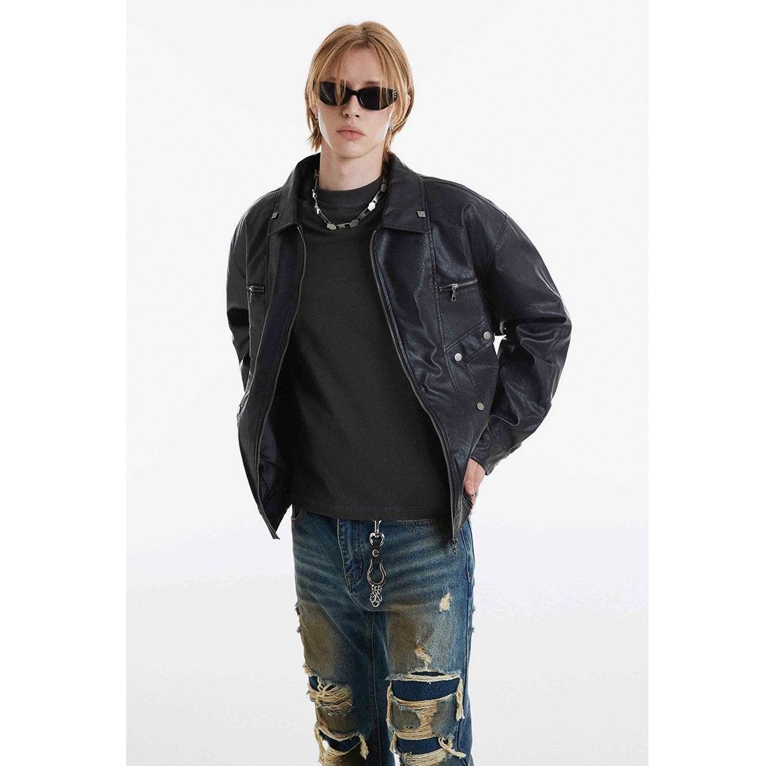 Biker Style PU Leather Jacket MB7147