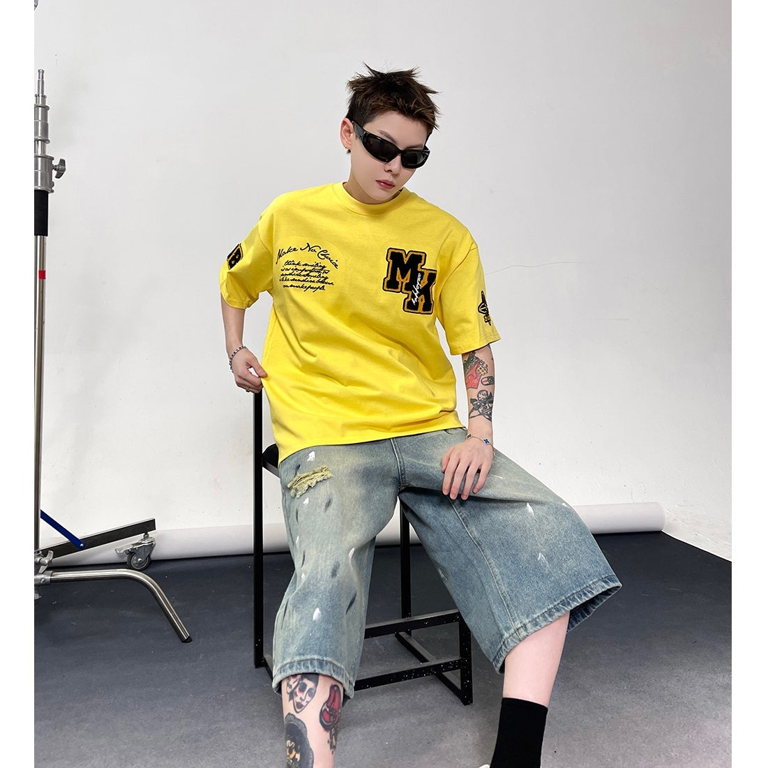 Letter Towel Embroidered T-Shirt EAT124