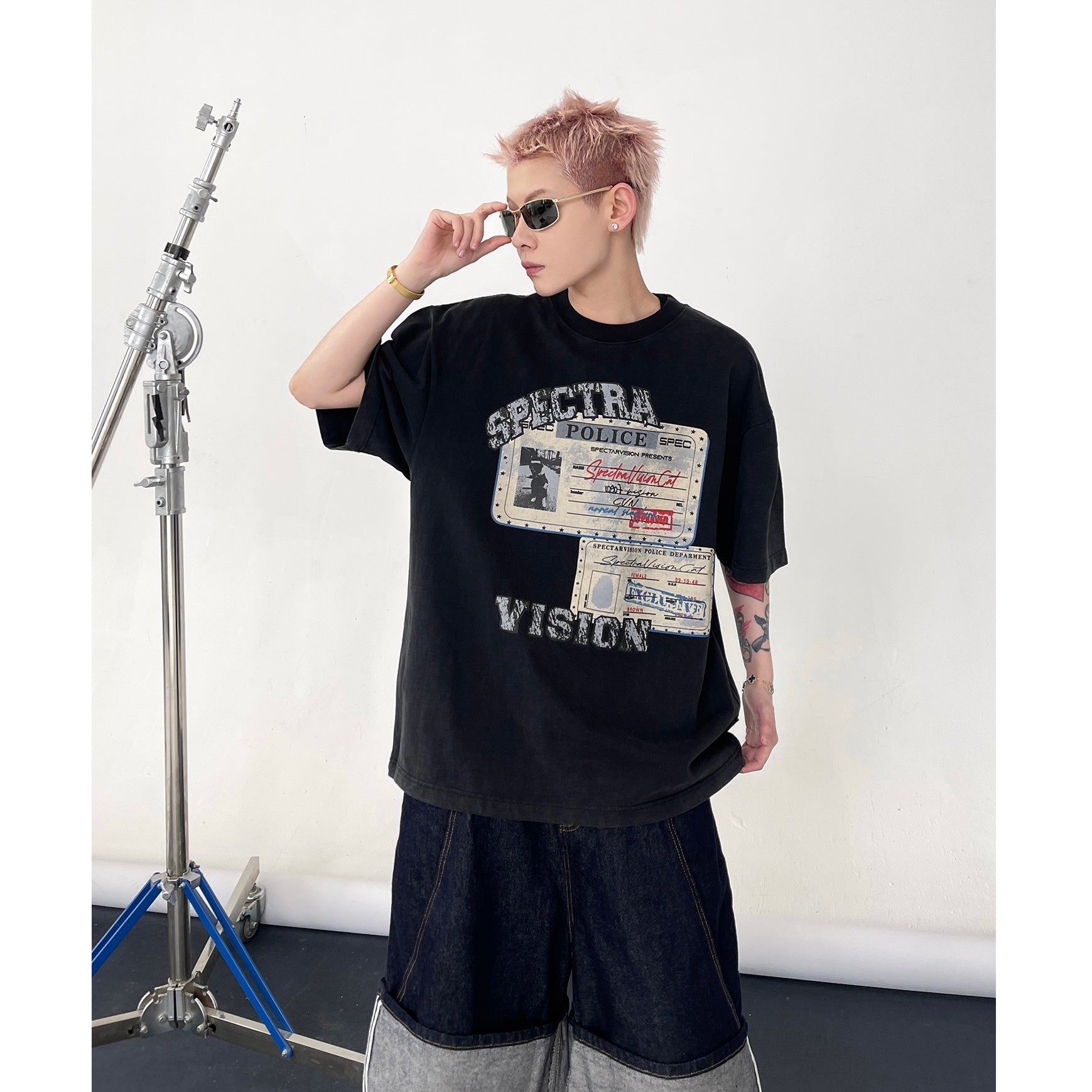 Vintage Stamp Print T-shirt EAT127