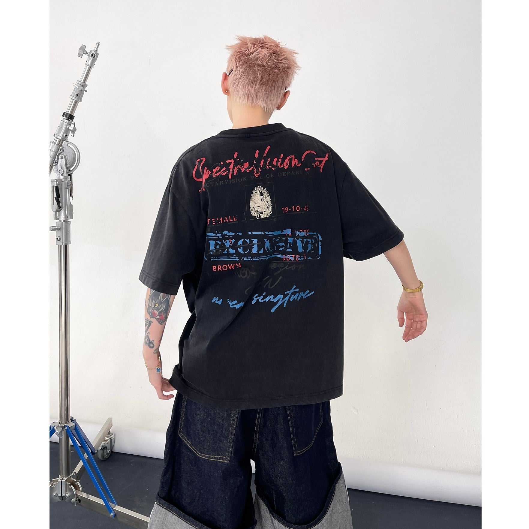 Vintage Stamp Print T-shirt EAT127
