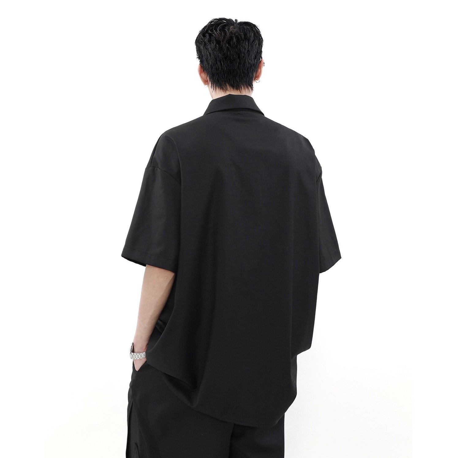 Tuck Pleated Design Short-sleeved Shirt MR021