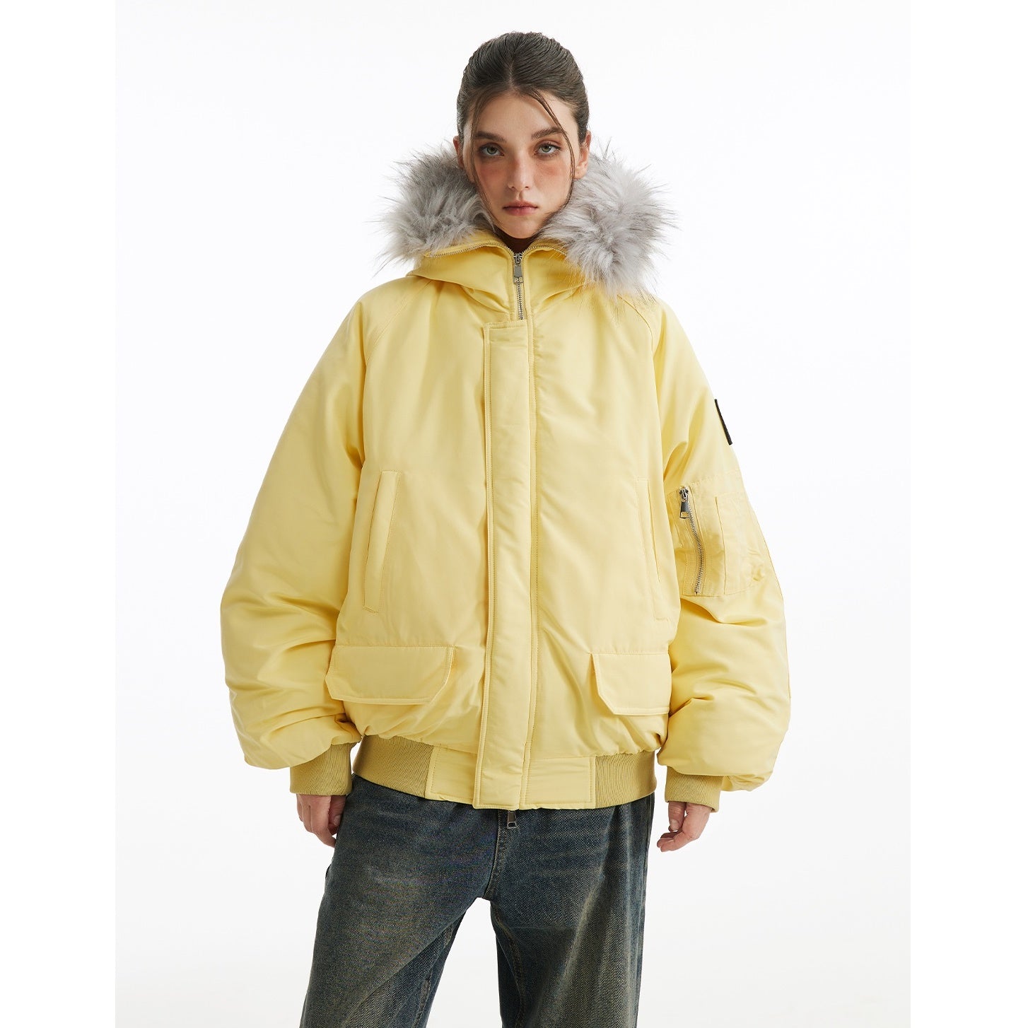 Fur Collar Hooded Thickened Padded Jacket MB7252