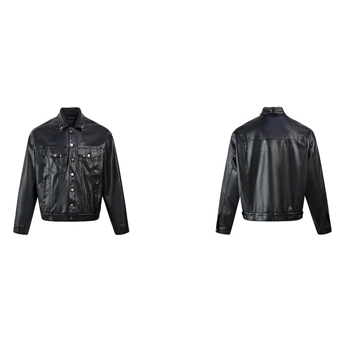 Metal Buckle PU Leather Jacket MB7192