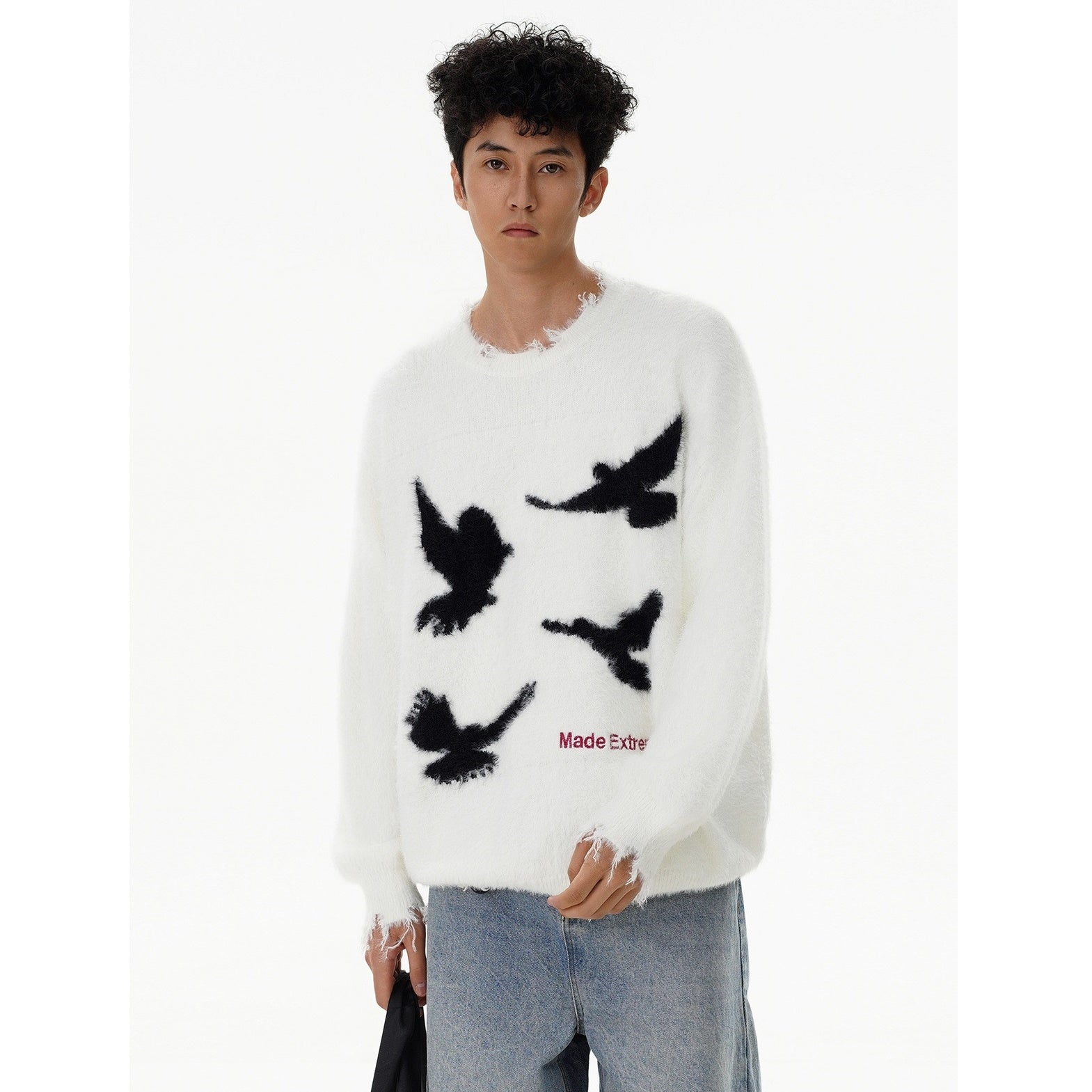 Dove Of Peace Fluffy Knitted Sweater MB7281