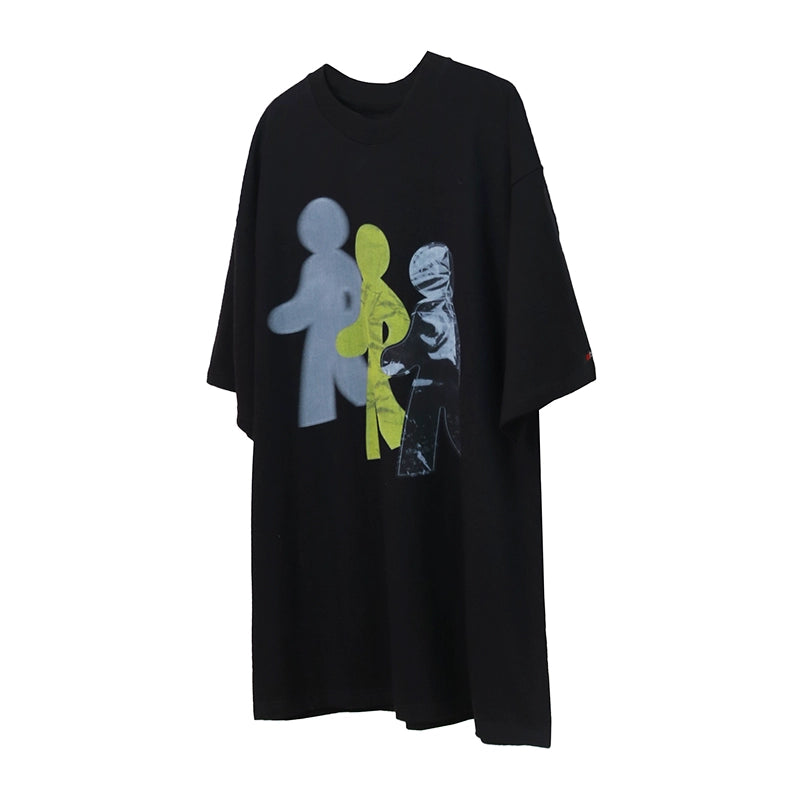 Cartoon Man Print Street Loose T-Shirt MB7015