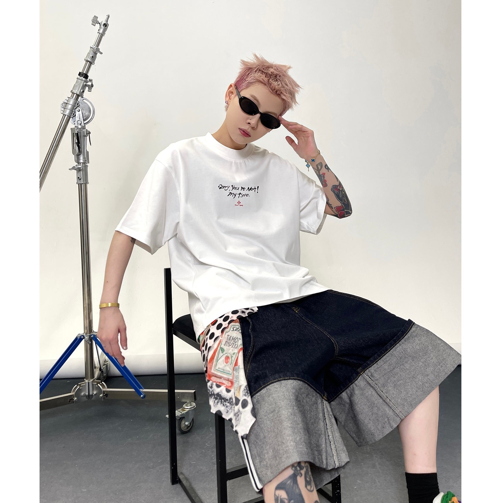 Small Letter Slogan Print T-shirt EAT148