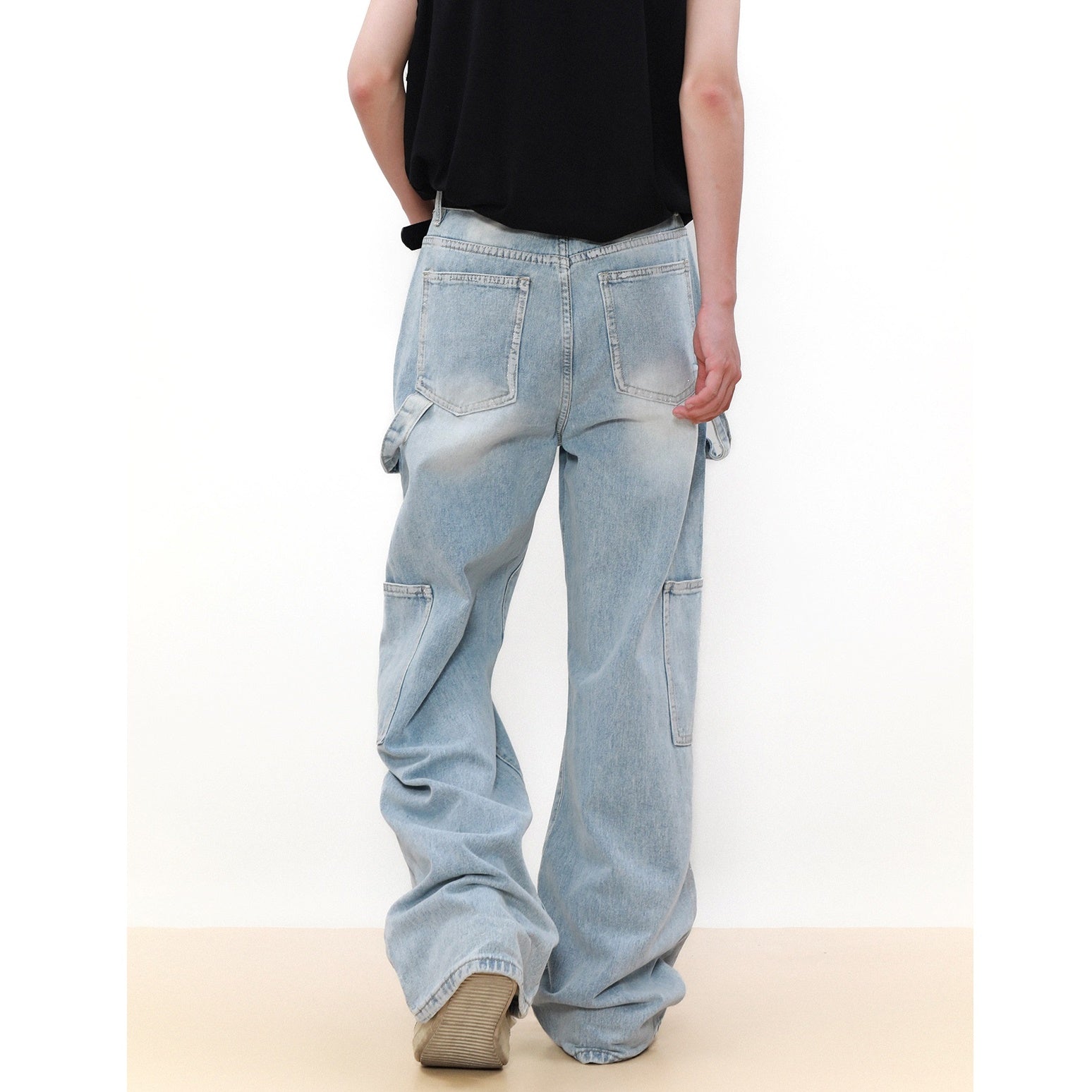 Retro Wash Spliced Loose Baker Jeans MB7053