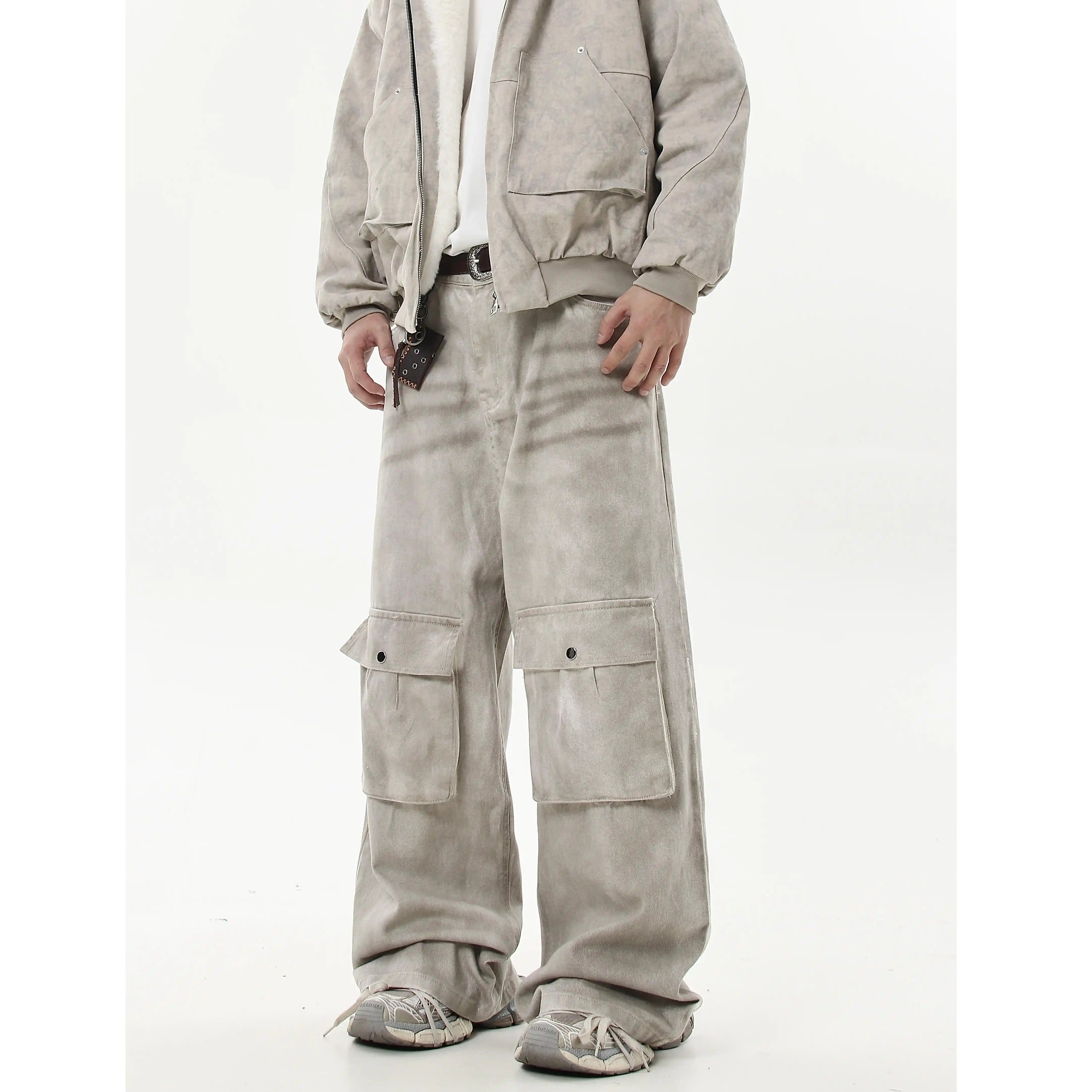 Distressed Rubbing Bearded Cargo Pants MB7242