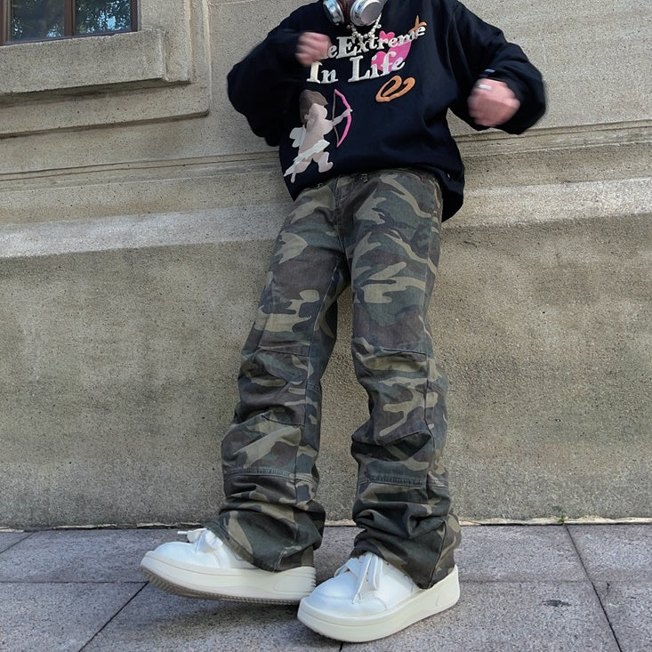 Street Loose Straight Camouflage Pants FT8004