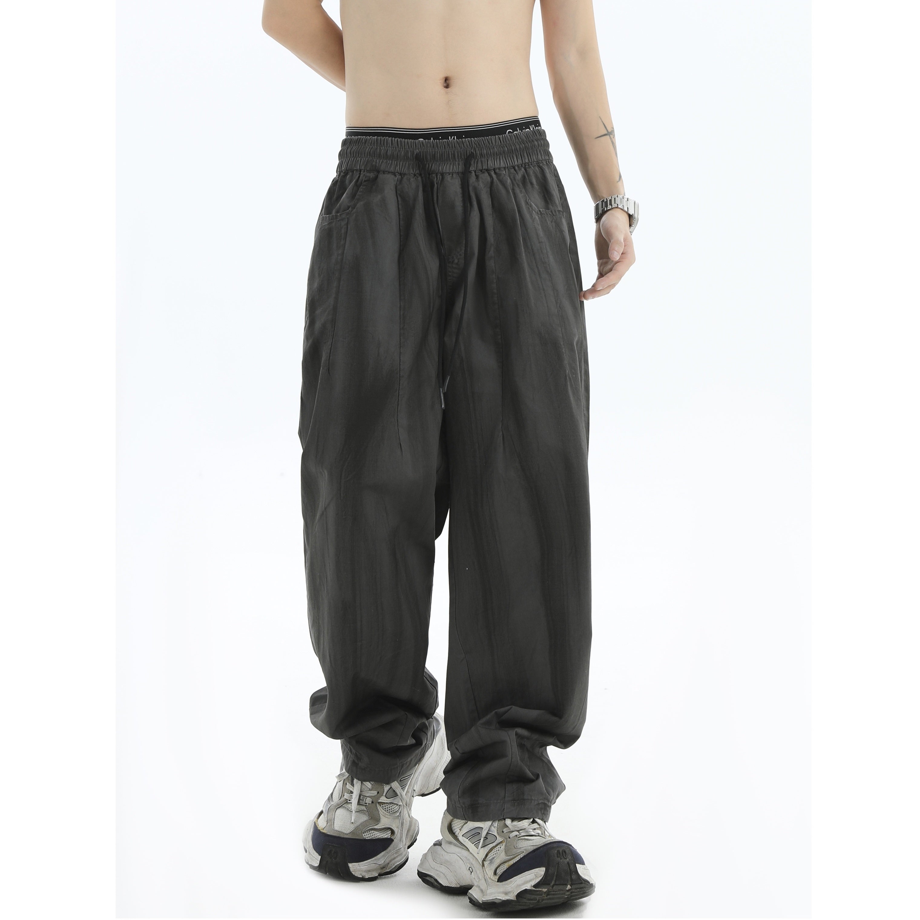 Graffiti Painted Distressed Washed Loose Pants IN7044