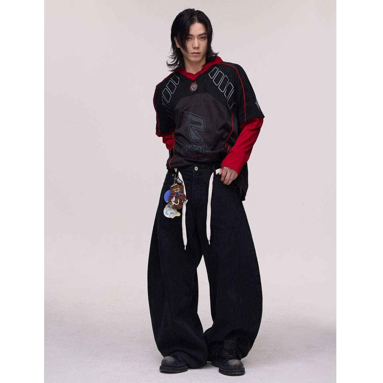 Fake Two-piece Long-sleeved Hooded T-shirt MB7320