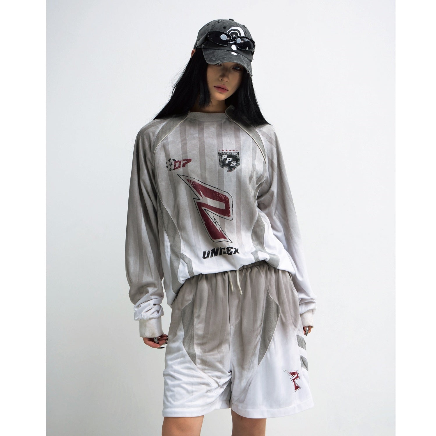 Stained Blokecore Style Long Sleeve Racing T-shirt MB7323