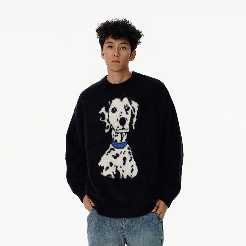 Dalmatian Jacquard Fluffy Knitted Sweater MB7282