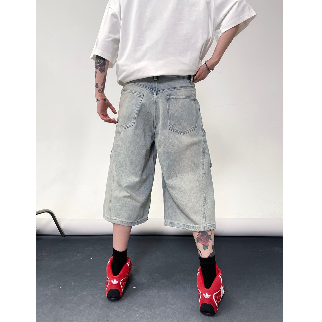 Multi Pocket Cargo Cropped Jeans EAT112
