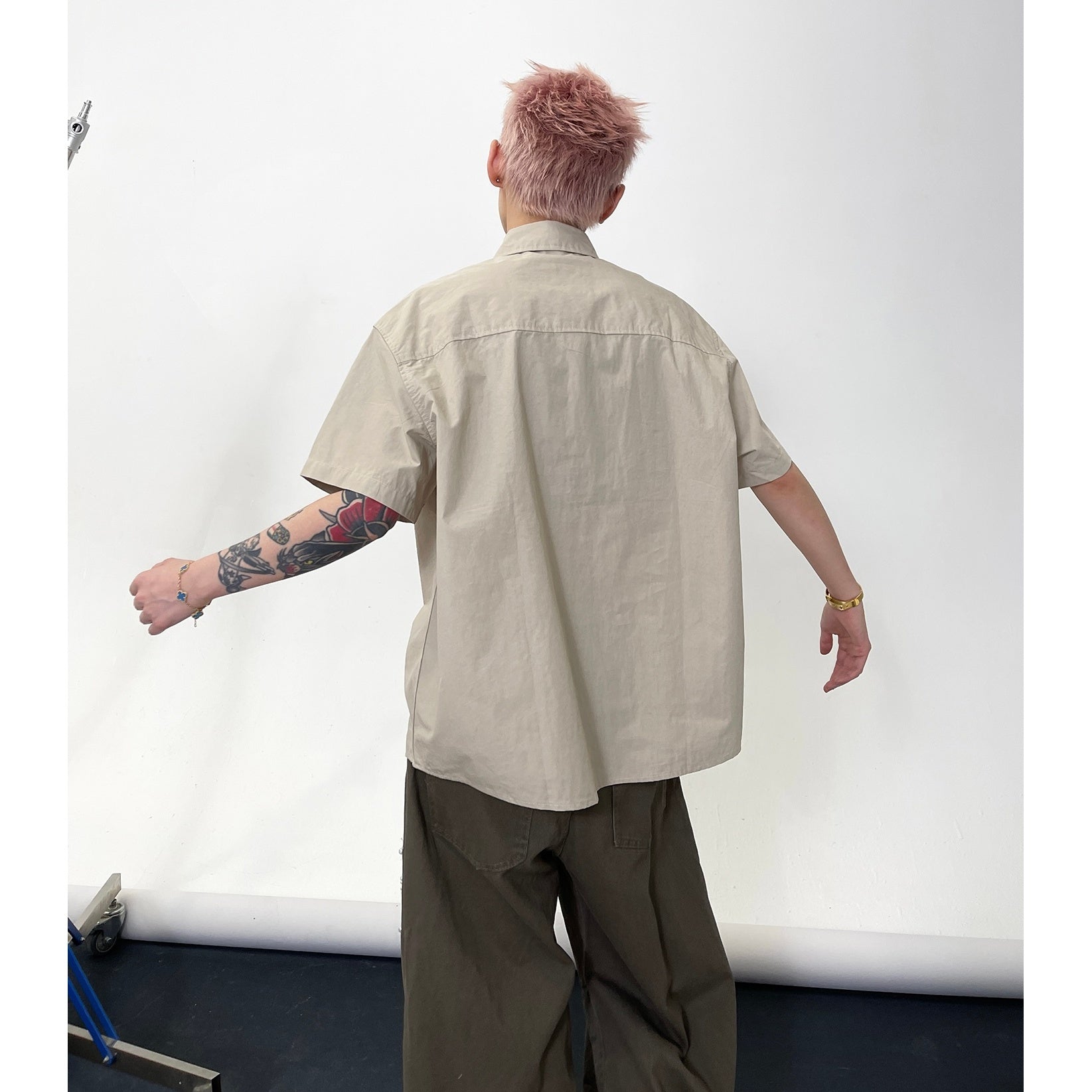 Solid Color Short Sleeve Shirt EAT135