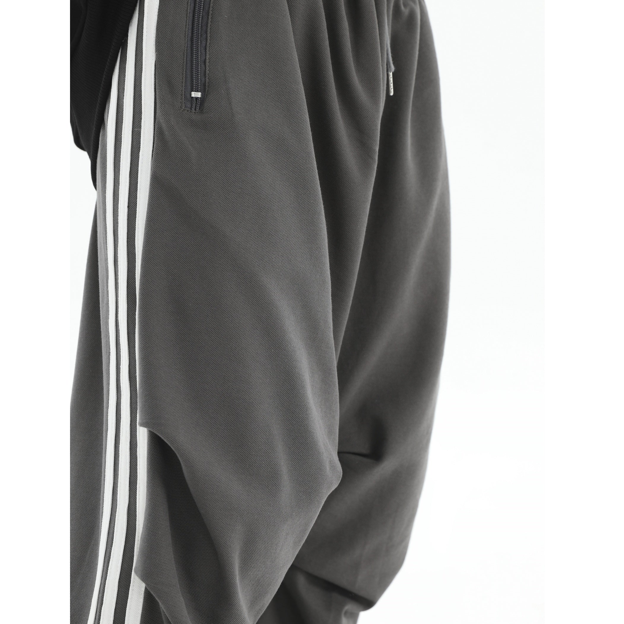 Pleated Three-Bar Loose Track Pants IN7002