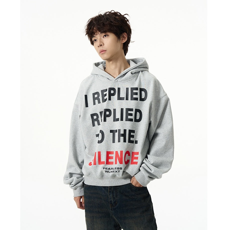 Letter Print Hooded Sweat Pullover MB7034