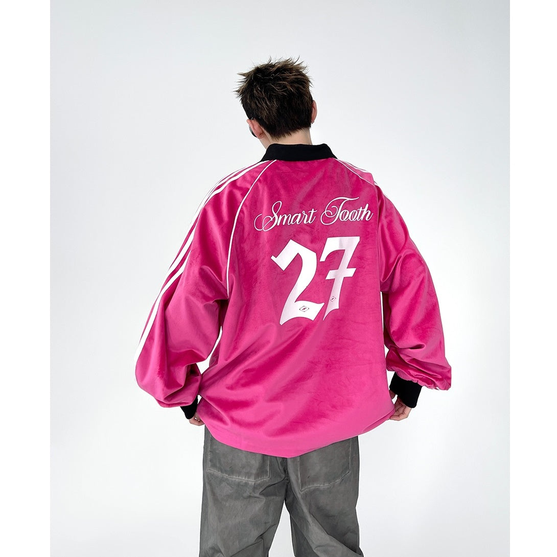 Embroidered Cursive Letter Velvet Sweat MB7093