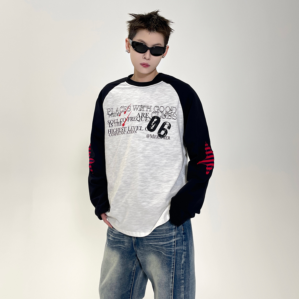 Printed Raglan Long Sleeve T-Shirt EAT075