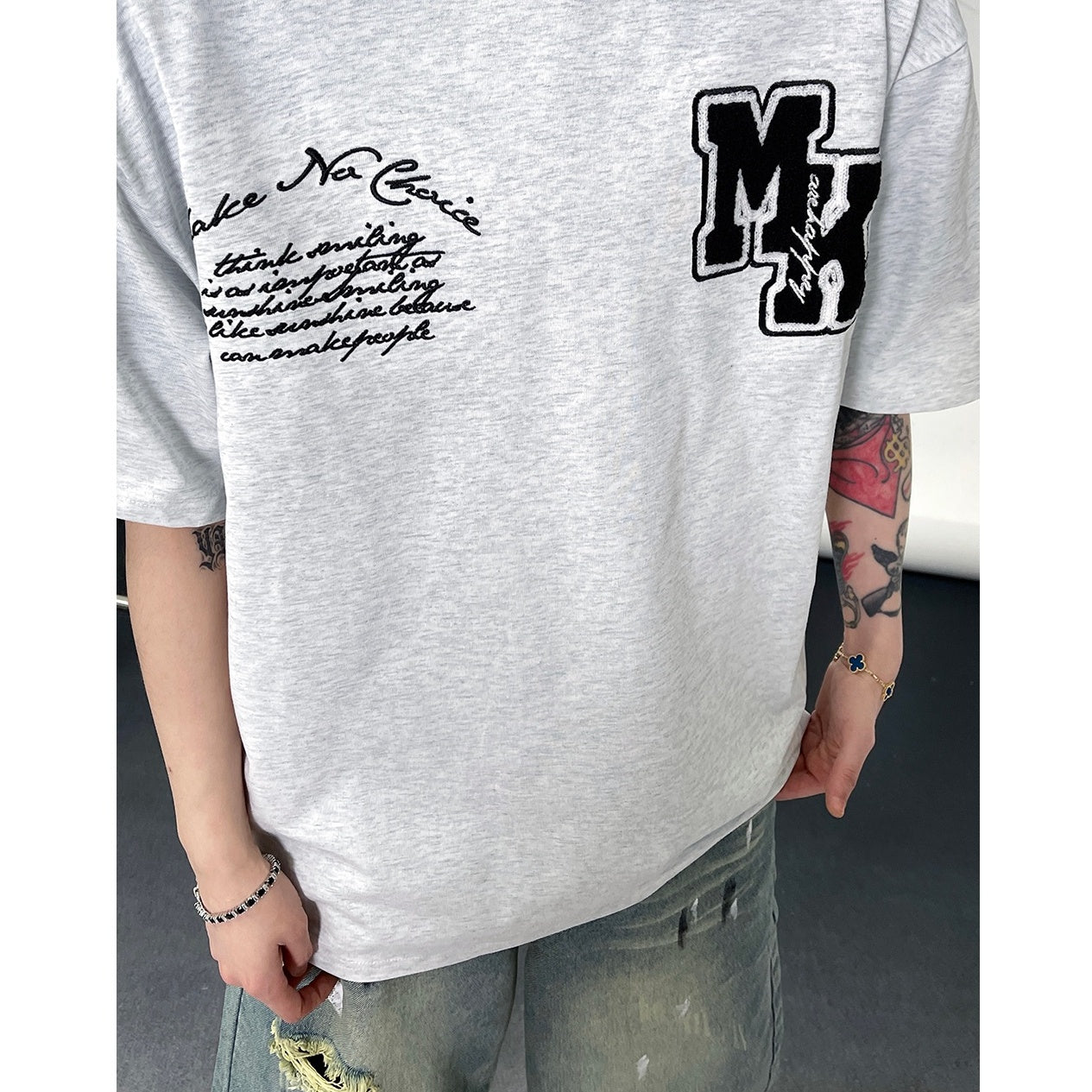 Letter Towel Embroidered T-Shirt EAT124