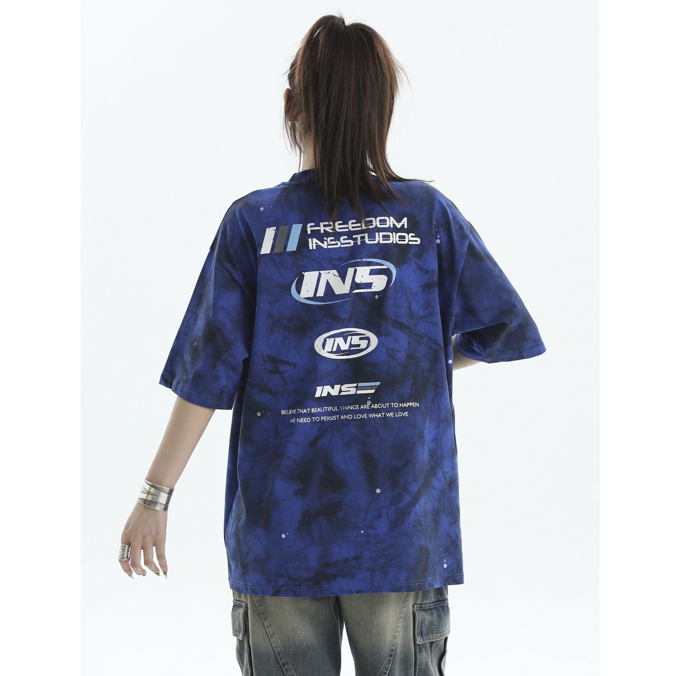 Splash Ink Tie-Dye Printed LOGO T-shirt IN7030