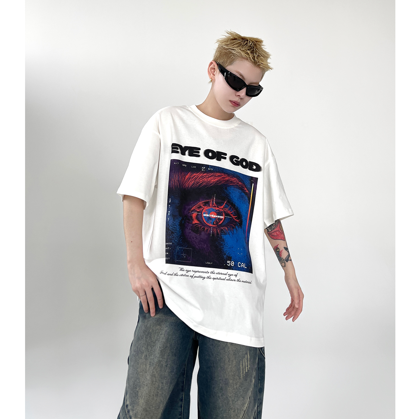 EYE OF GOD Vintage Wash Print T-Shirt EAT014