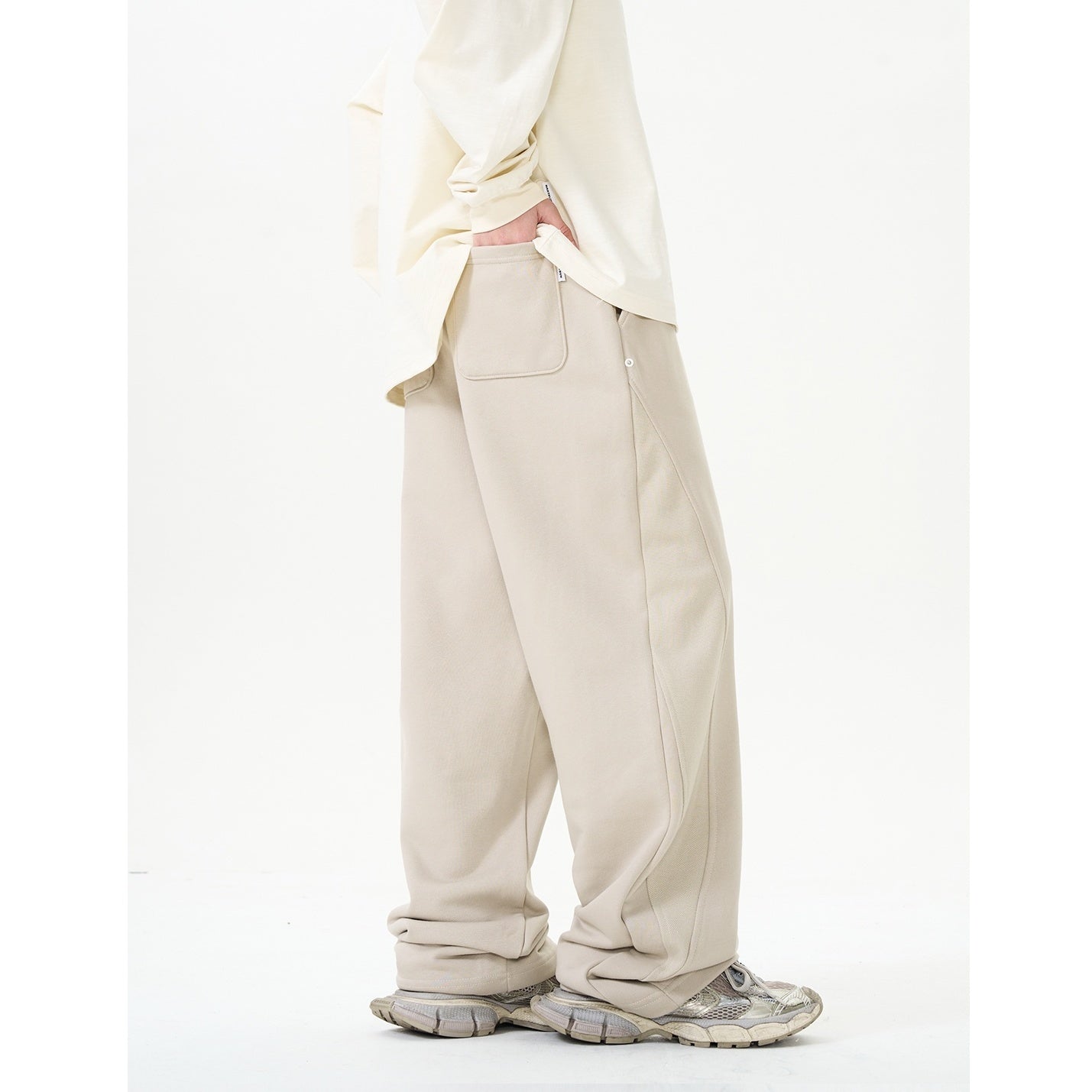 Curved Panel Straight Casual Pants NA7007