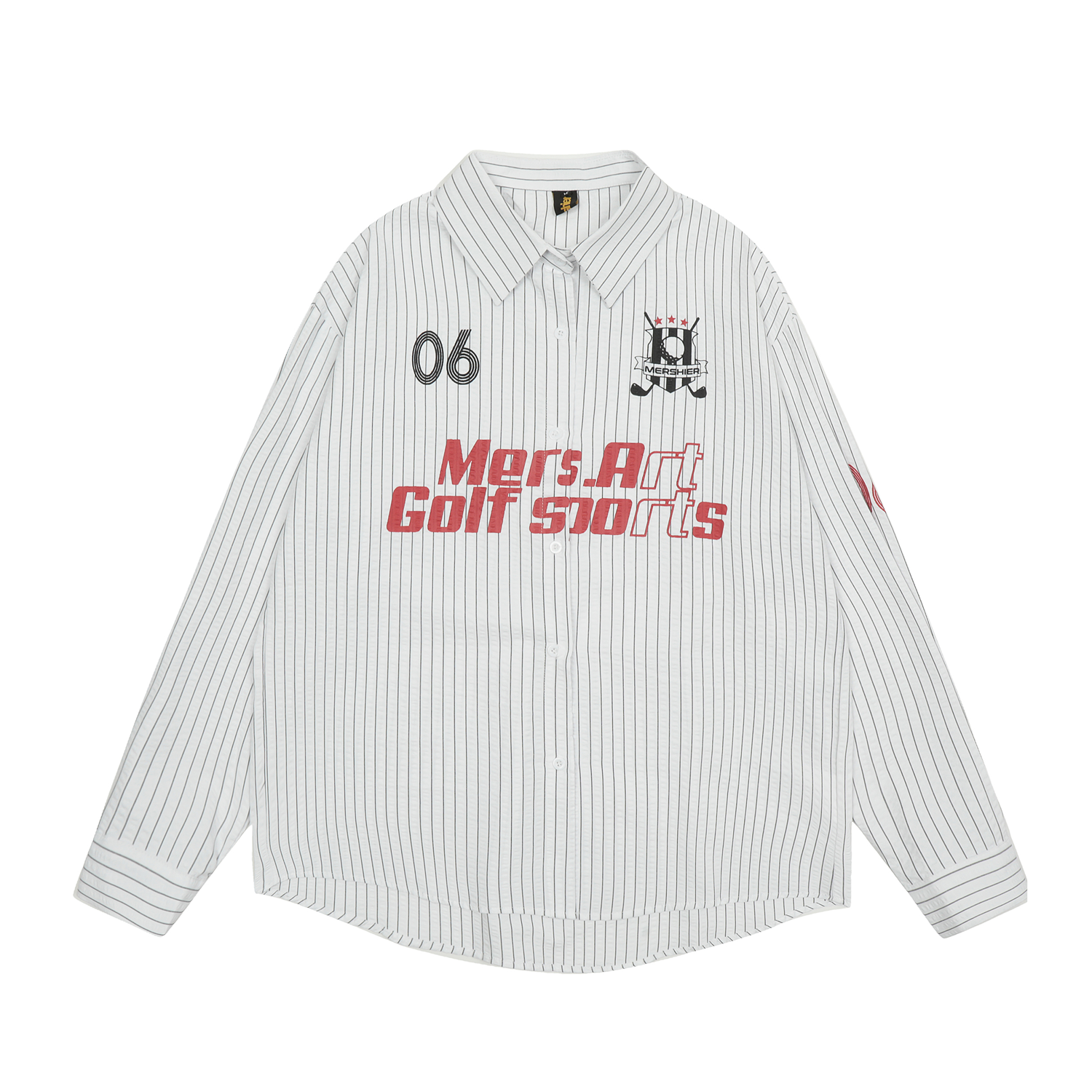 Letter Print Stripe Long Sleeve Shirt EAT076