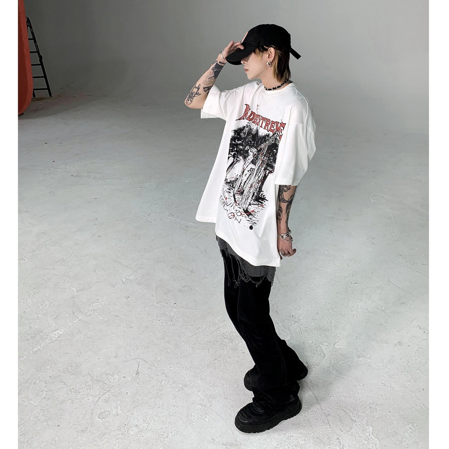 Letter Print Loose T-Shirt MB7006