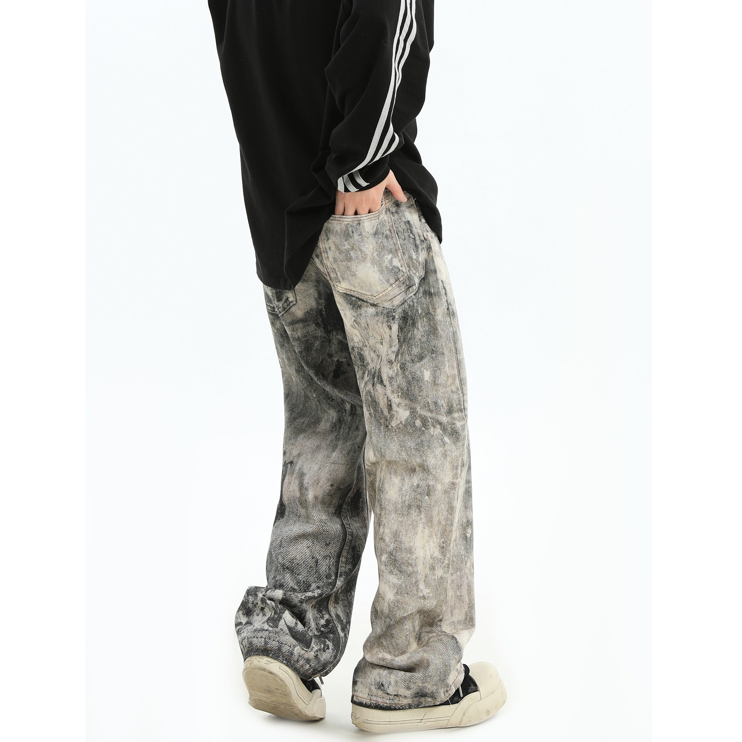 Irregular Tie-Dye Splashed Jeans MB7120