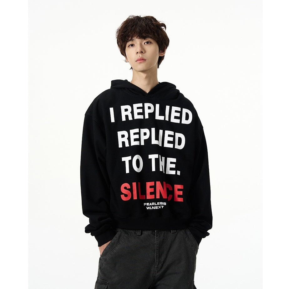 Letter Print Hooded Sweat Pullover MB7034