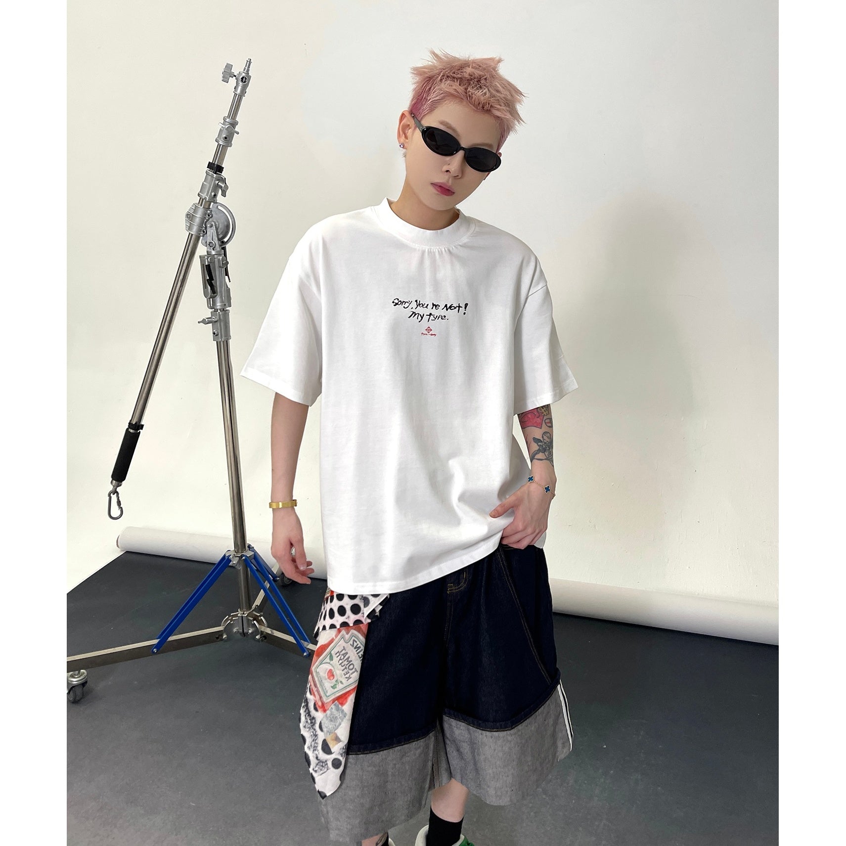 Small Letter Slogan Print T-shirt EAT148