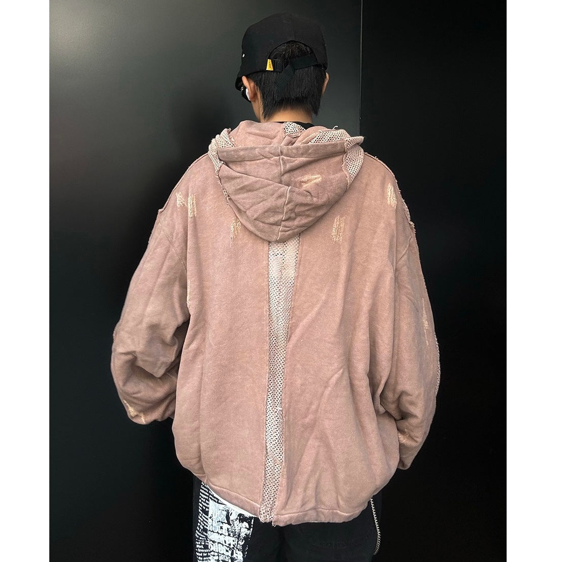 Hollow Spelling Mesh Heavy Zip Hooded Sweat MB7135