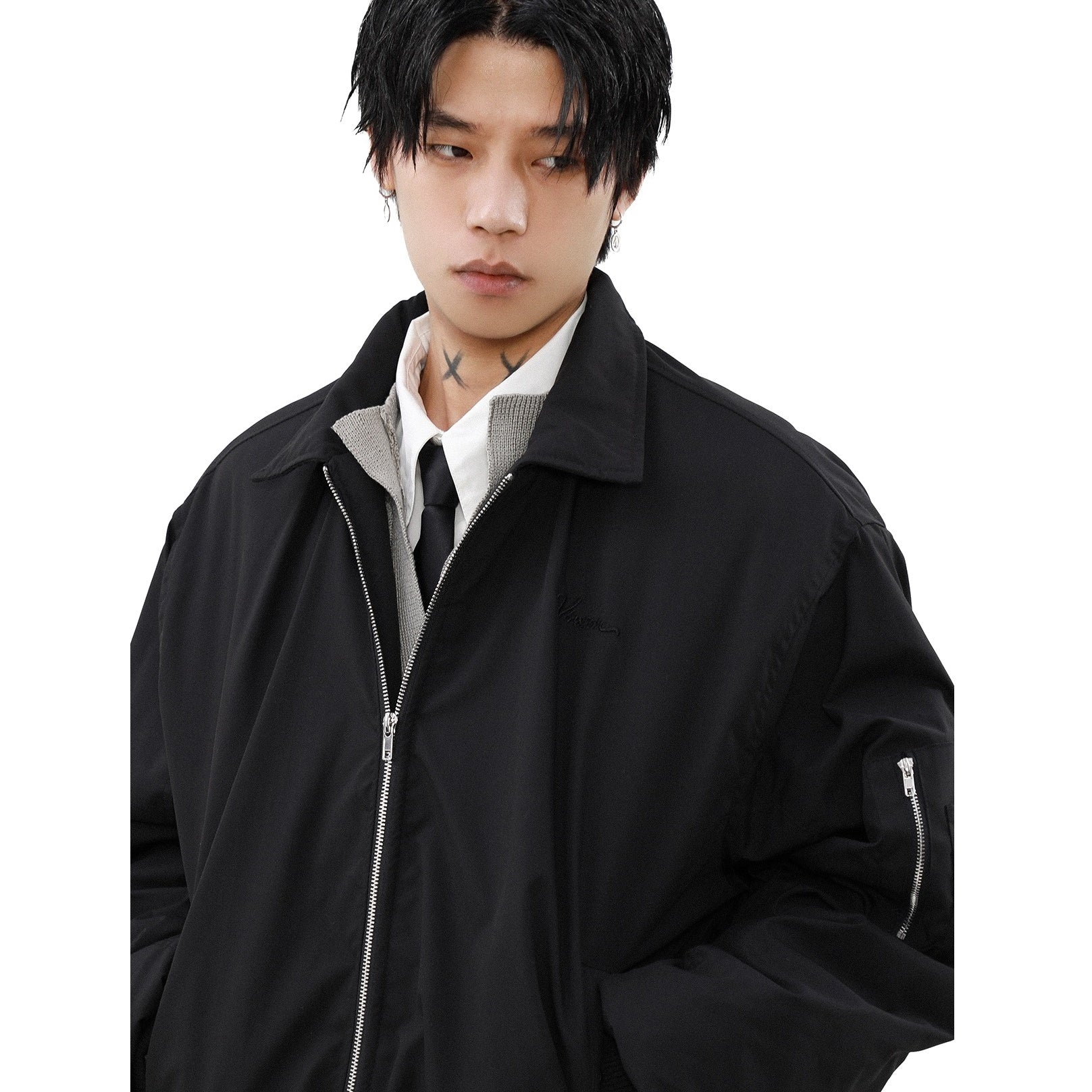 Lapel Design Bomber Jacket MB7303