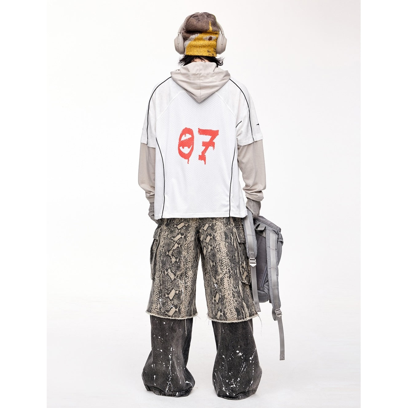 Fake Two-piece Long-sleeved Hooded T-shirt MB7320