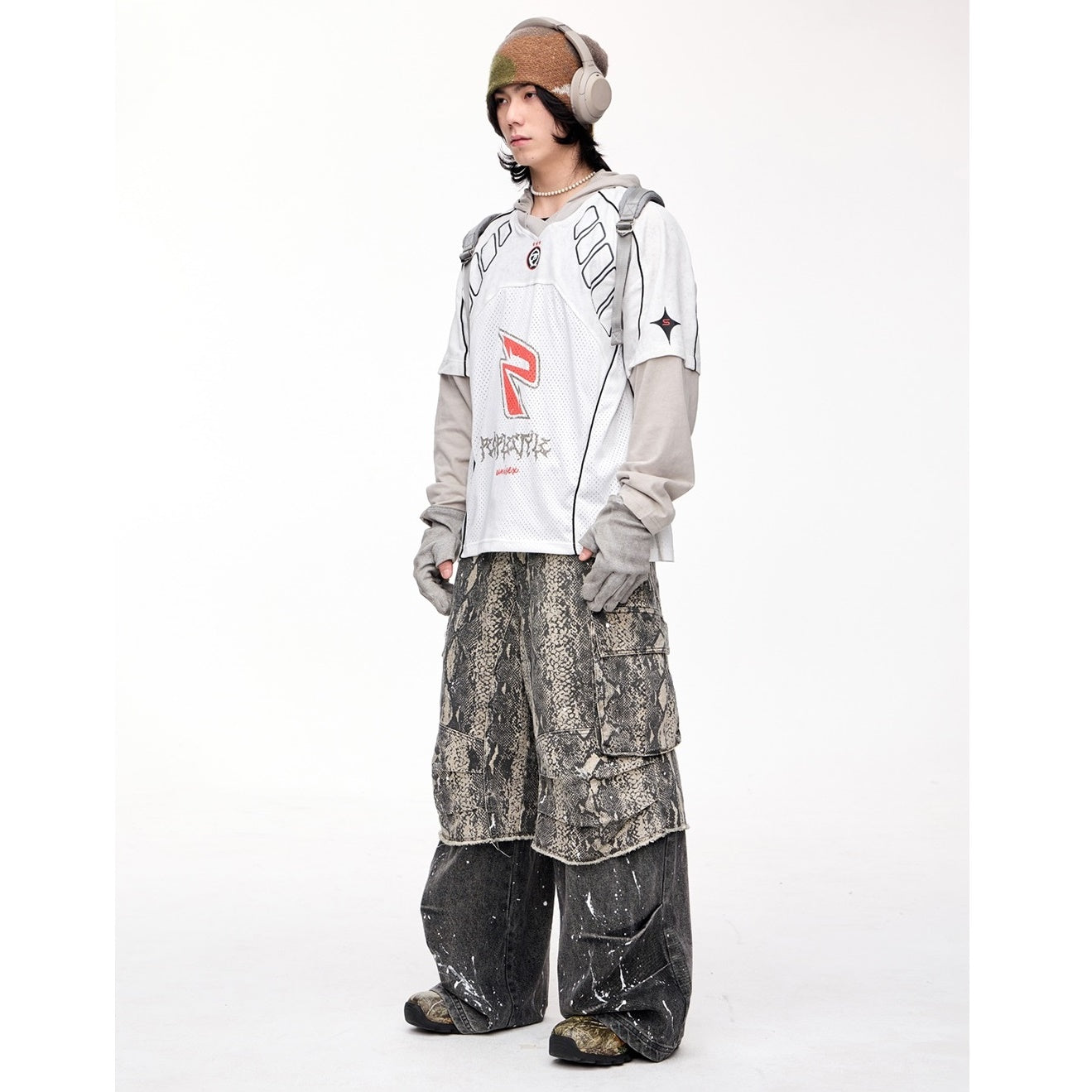 Fake Two-piece Long-sleeved Hooded T-shirt MB7320
