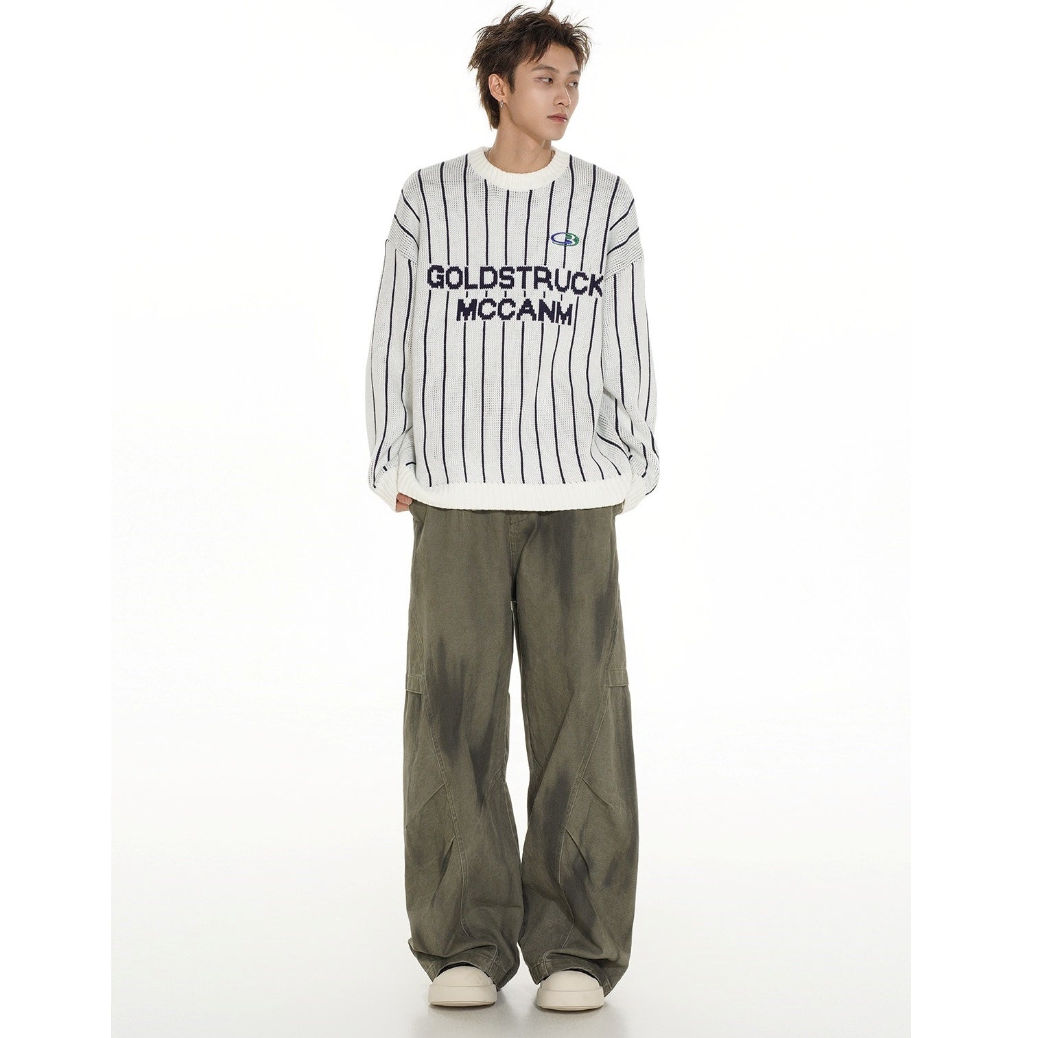 Striped Logo Pullover Sweater MB7140