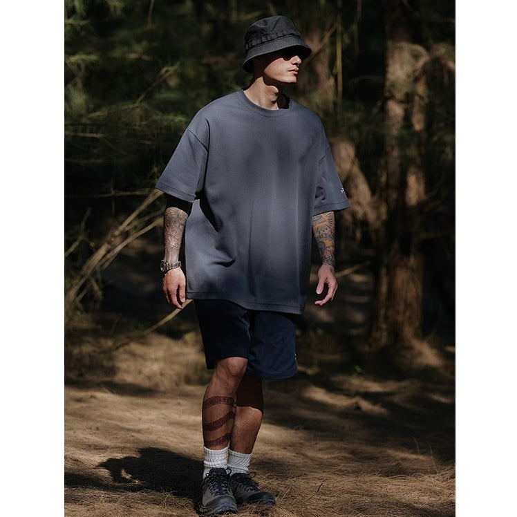 Water-repellent Simple Drop Shoulder Loose T-shirt UB001