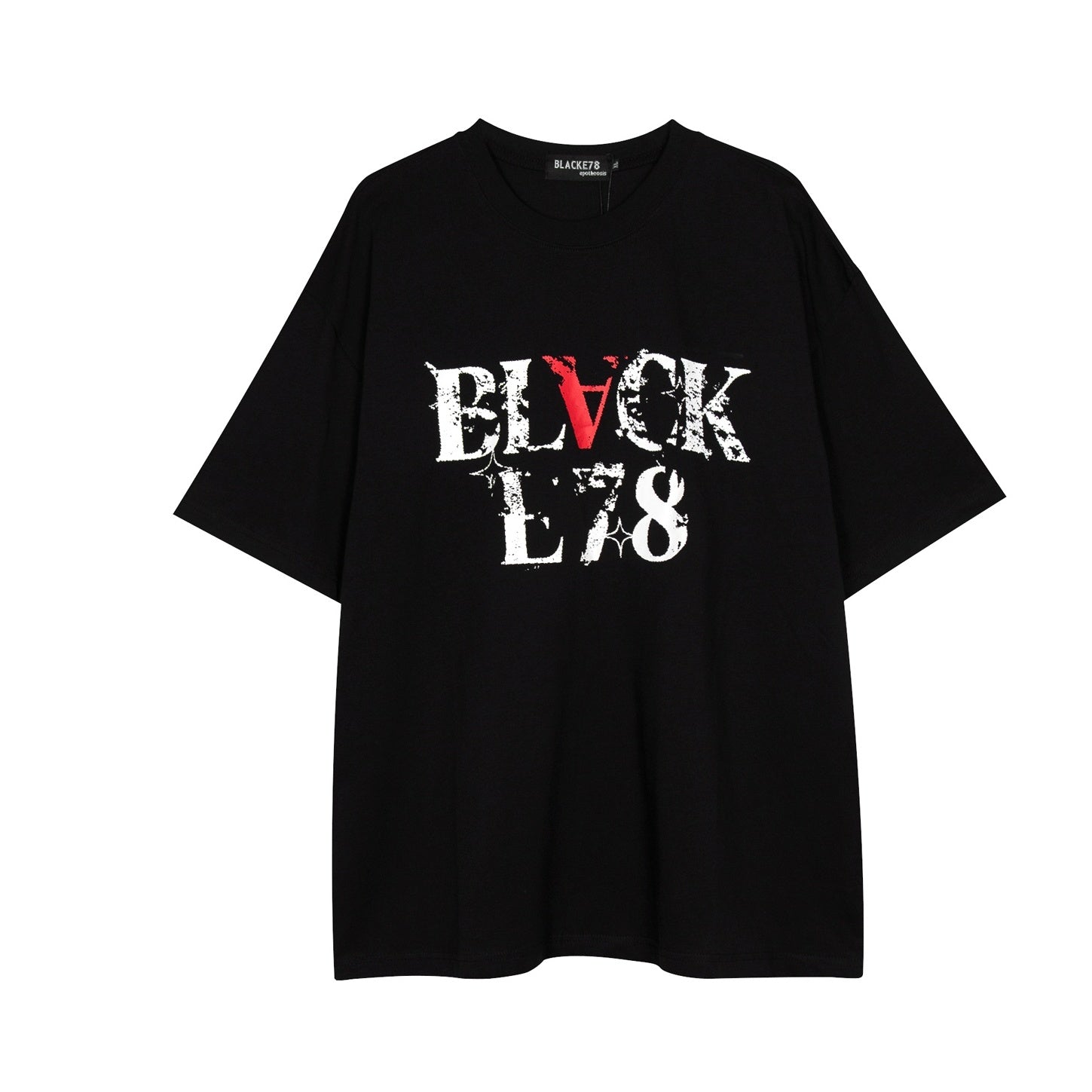 Rubbing Letter Print T-shirt EAT128