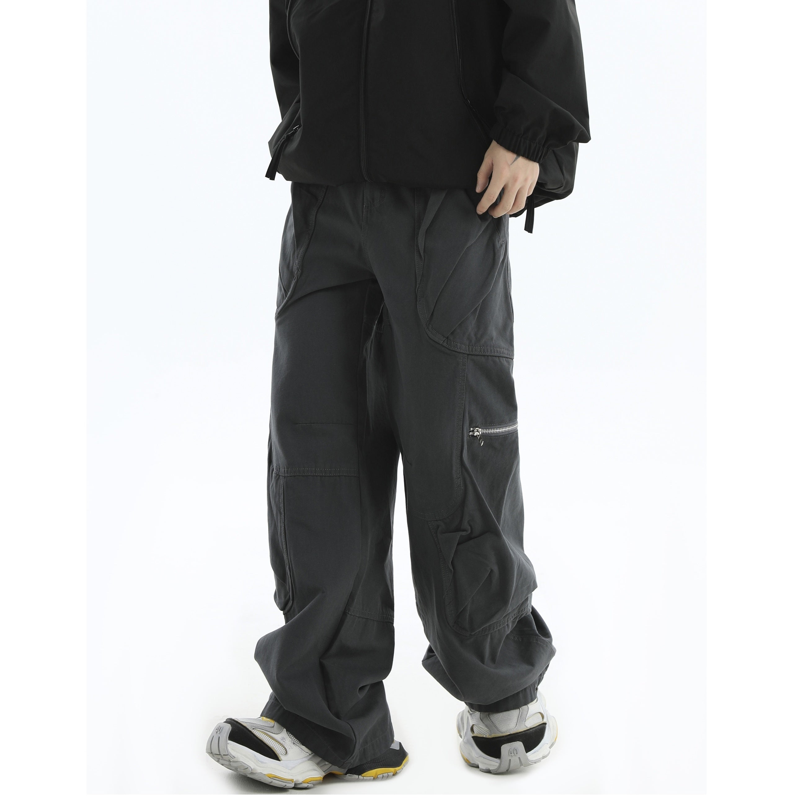 Zipper Multi-Pocket Loose Cargo Pants IN7049