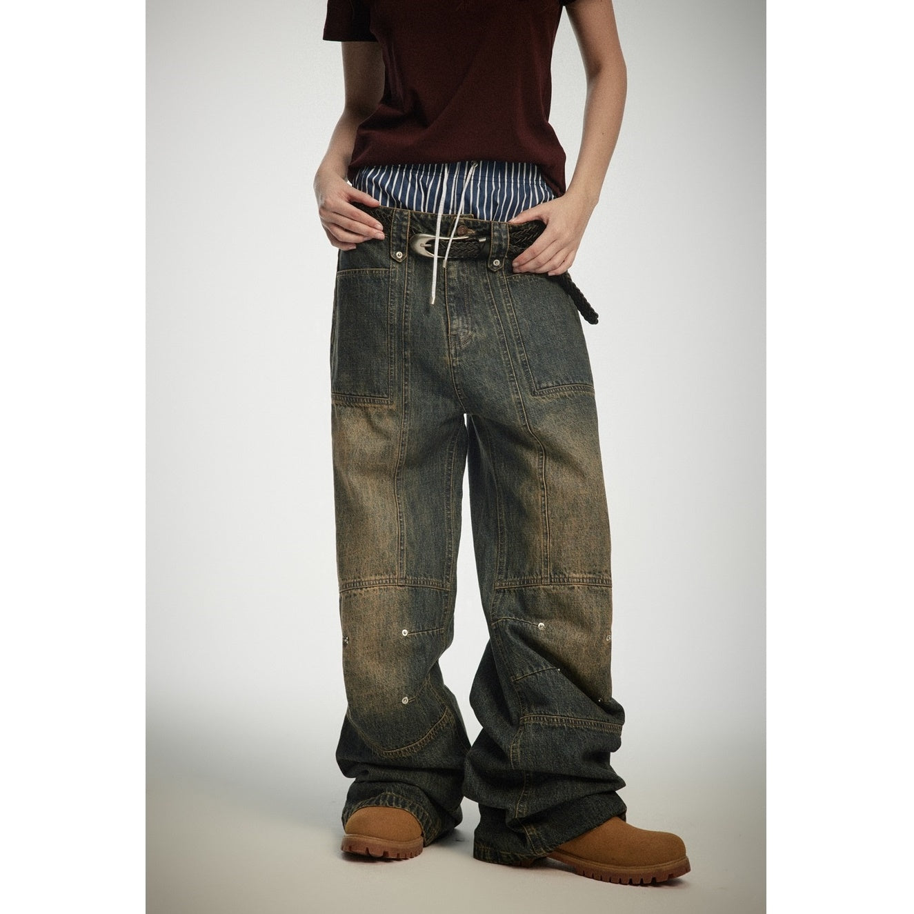 Heavyweight Wash Loose Baker Jeans MB7182