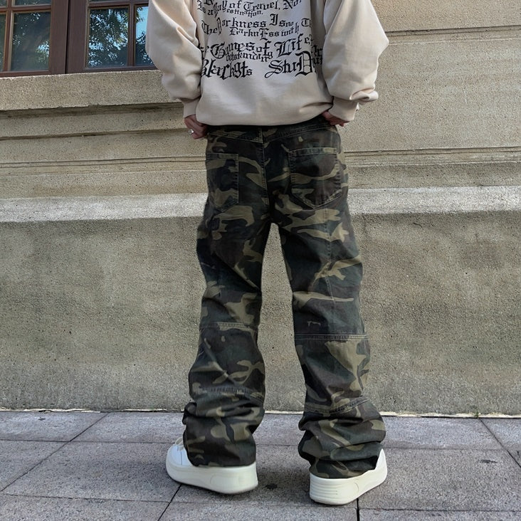 Street Loose Straight Camouflage Pants FT8004