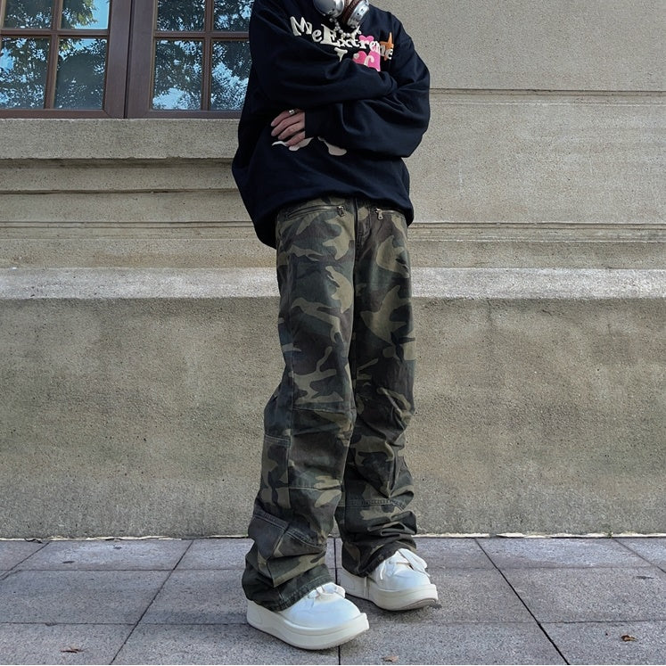 Street Loose Straight Camouflage Pants FT8004