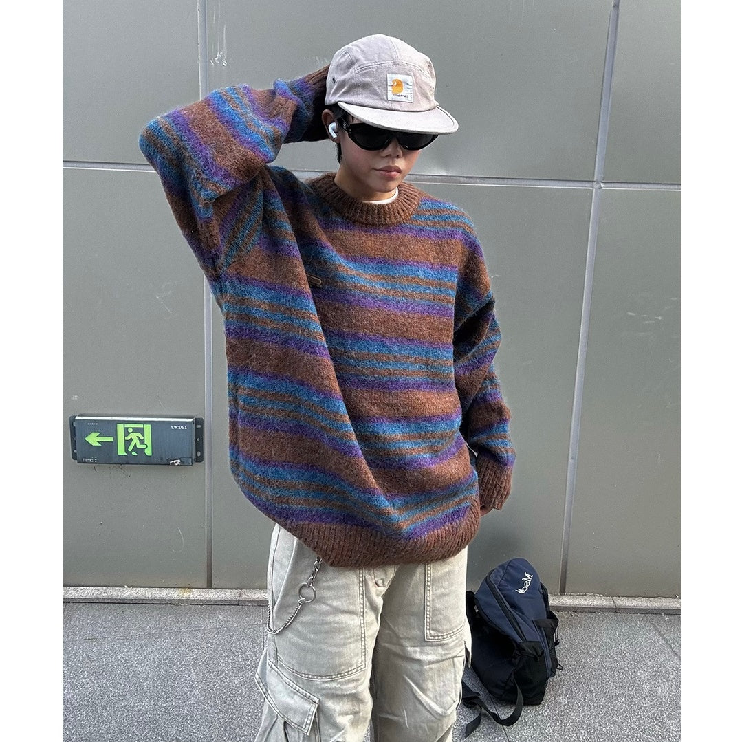 Retro Border Crew Neck Sweater MB7129