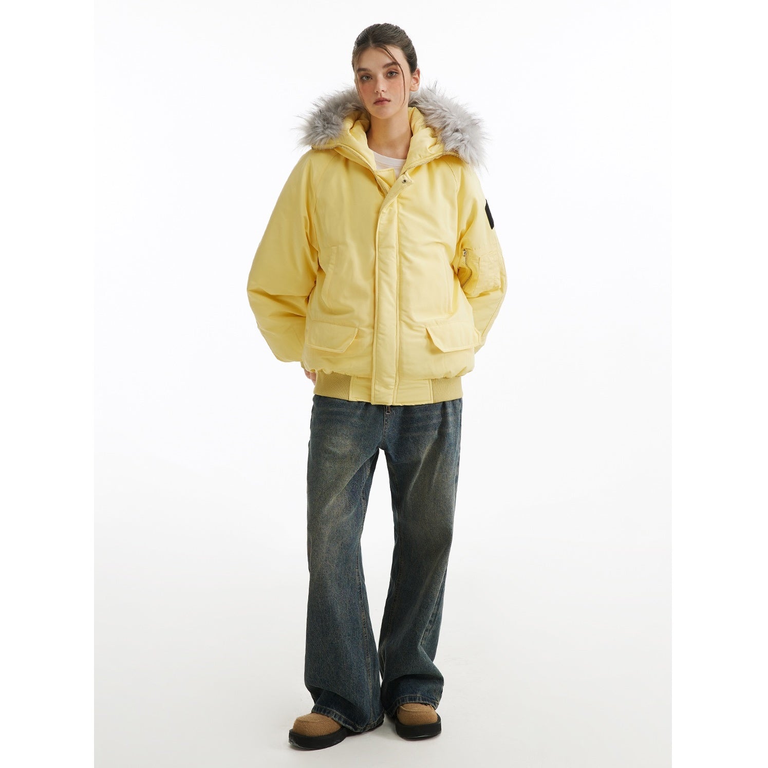 Fur Collar Hooded Thickened Padded Jacket MB7252