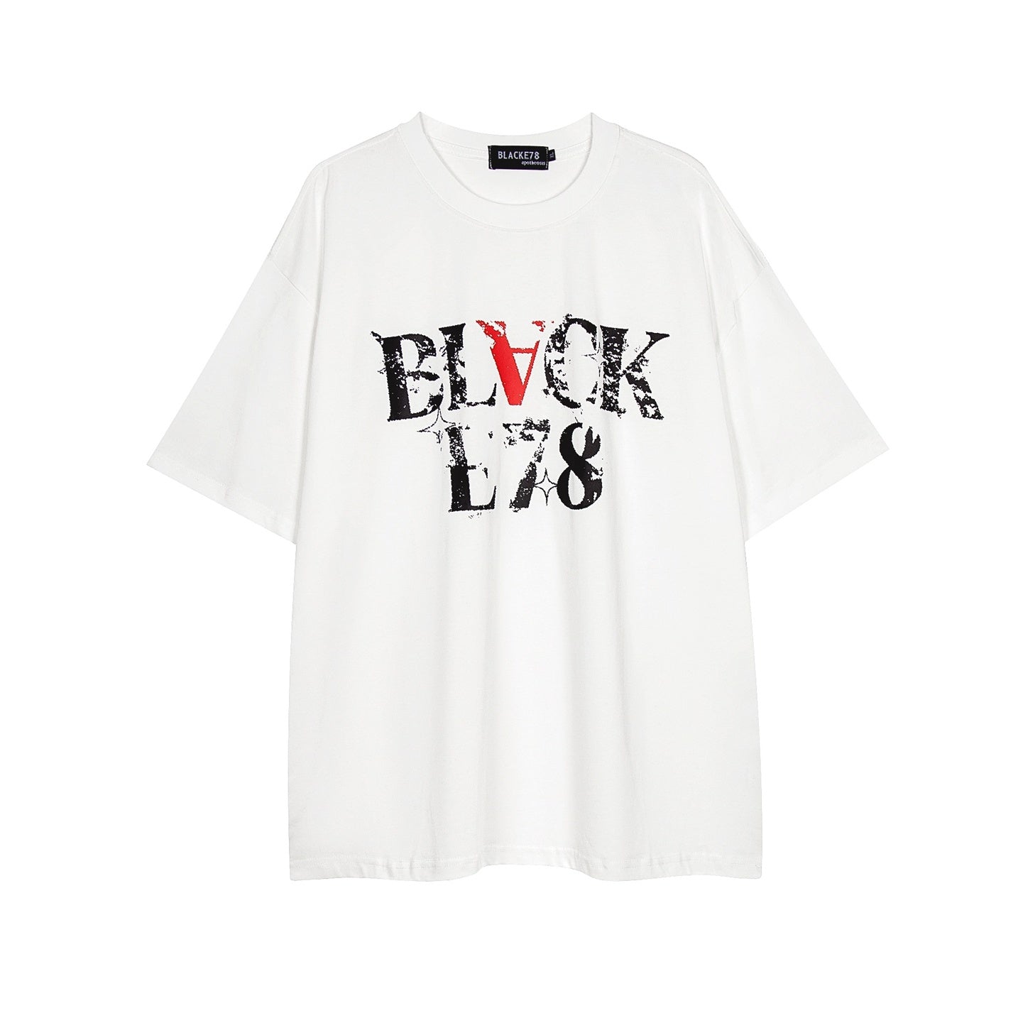 Rubbing Letter Print T-shirt EAT128